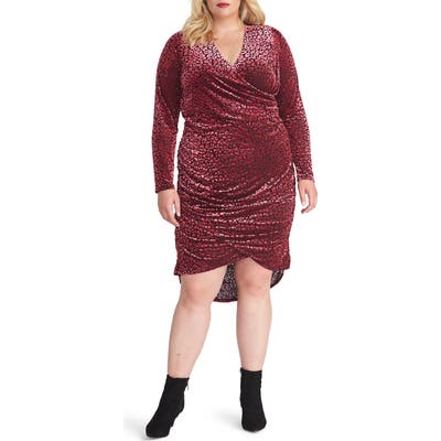 Plus Size Rachel Rachel Roy Willa Leopard Burnout Long Sleeve Dress, Pink