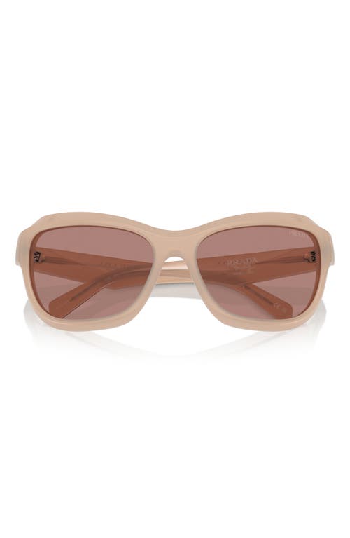 Shop Prada 63mm Oversize Butterfly Sunglasses In Lite Brown