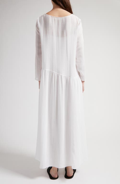 Shop The Row Callas Long Sleeve Cotton Maxi Dress In Ivory