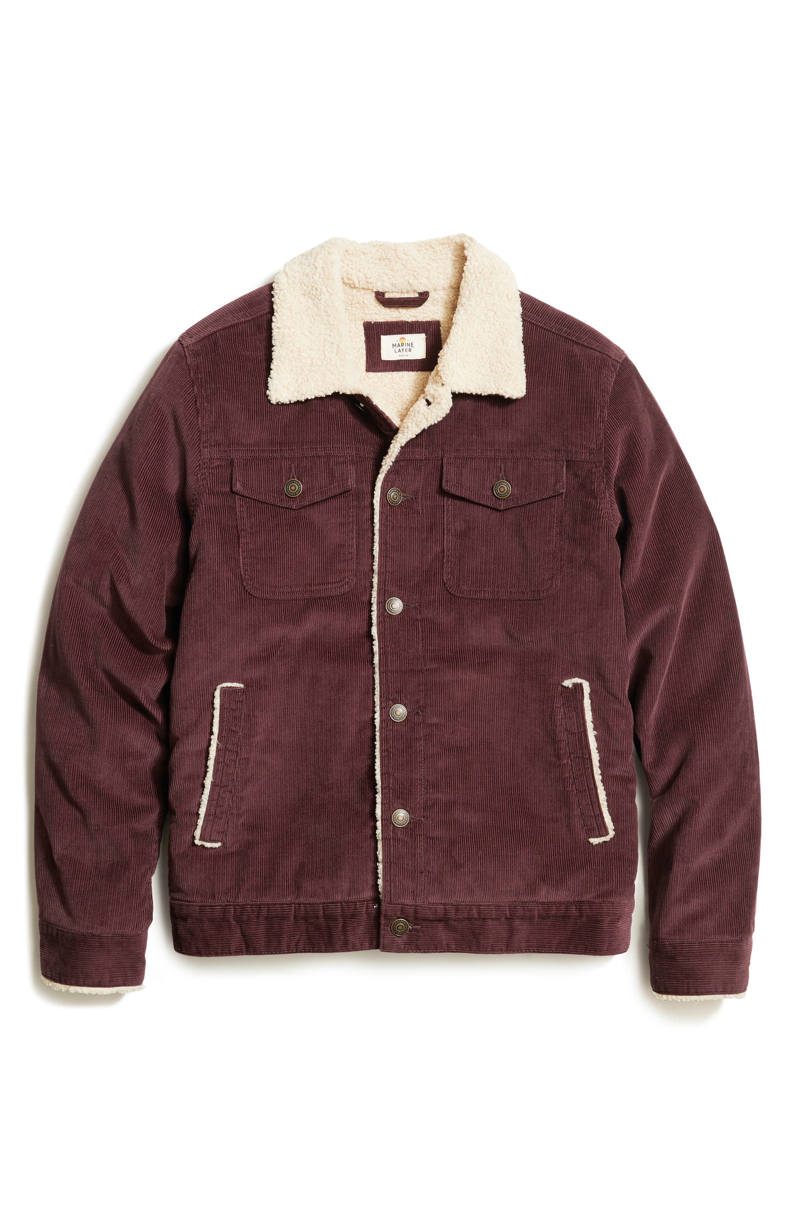 Corduroy and faux deals shearling trucker jacket