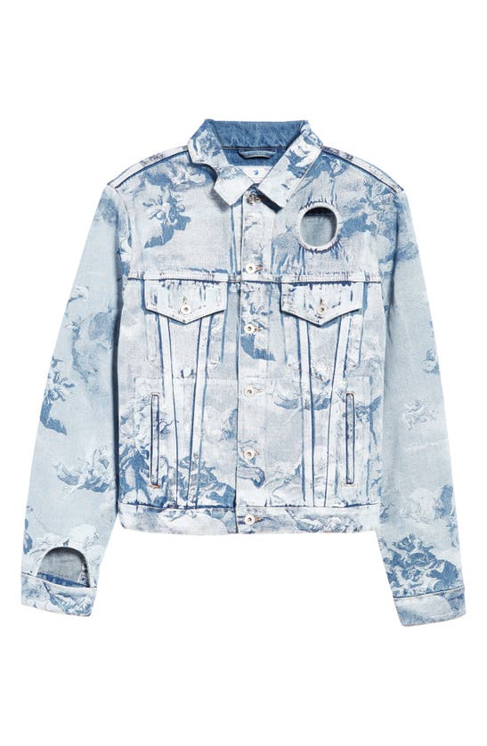 Off-white Cut-out Denim Jacket In Light Blue