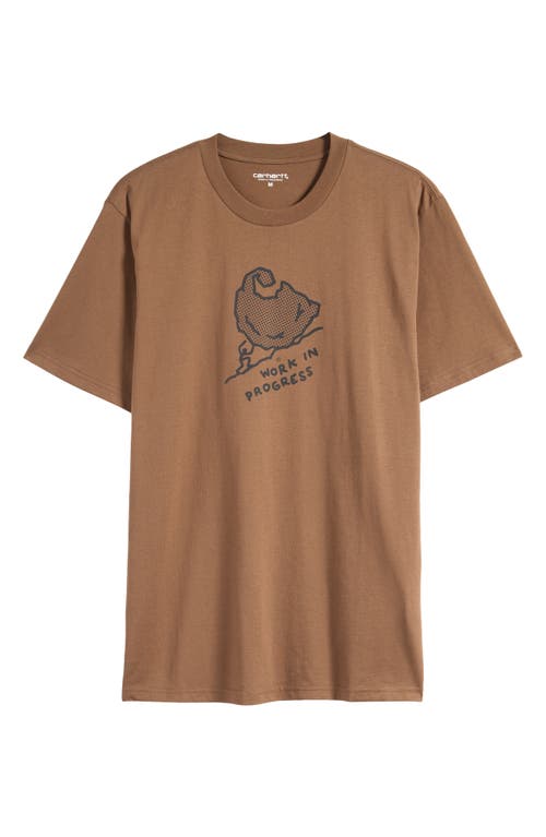 Carhartt Work In Progress Move On Up Organic Cotton Graphic T-shirt In Chocolate/black