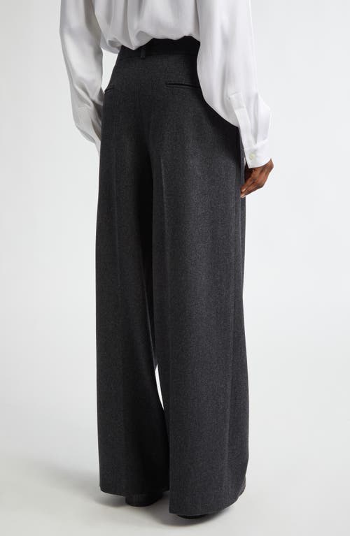 Michael Kors Pleated Wool Stretch Flannel Baggy Pants In Charcoal Melange