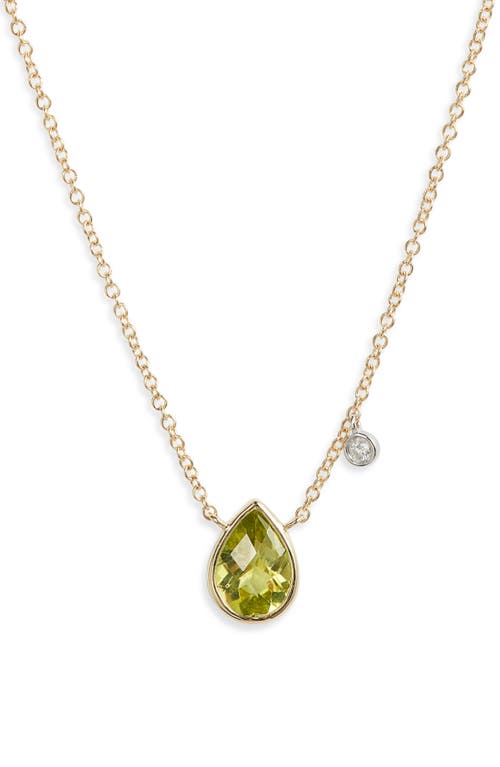 Meira T Peridot Pendant Necklace in Yellow at Nordstrom, Size 18