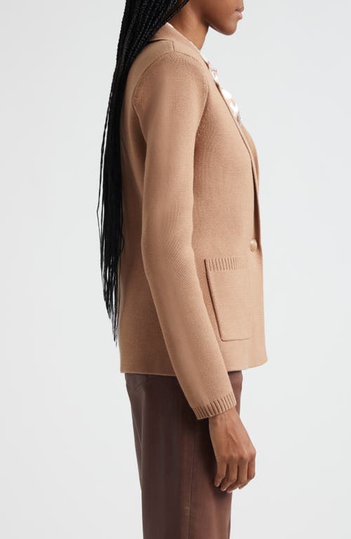 Shop L Agence L'agence Lacey Knit Blazer In Hazelnut