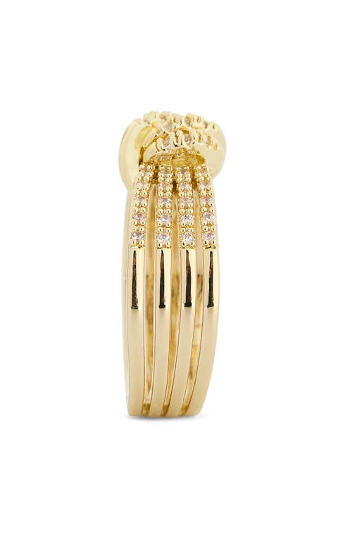 Covet Cz Pavé Knot Ring In Gold
