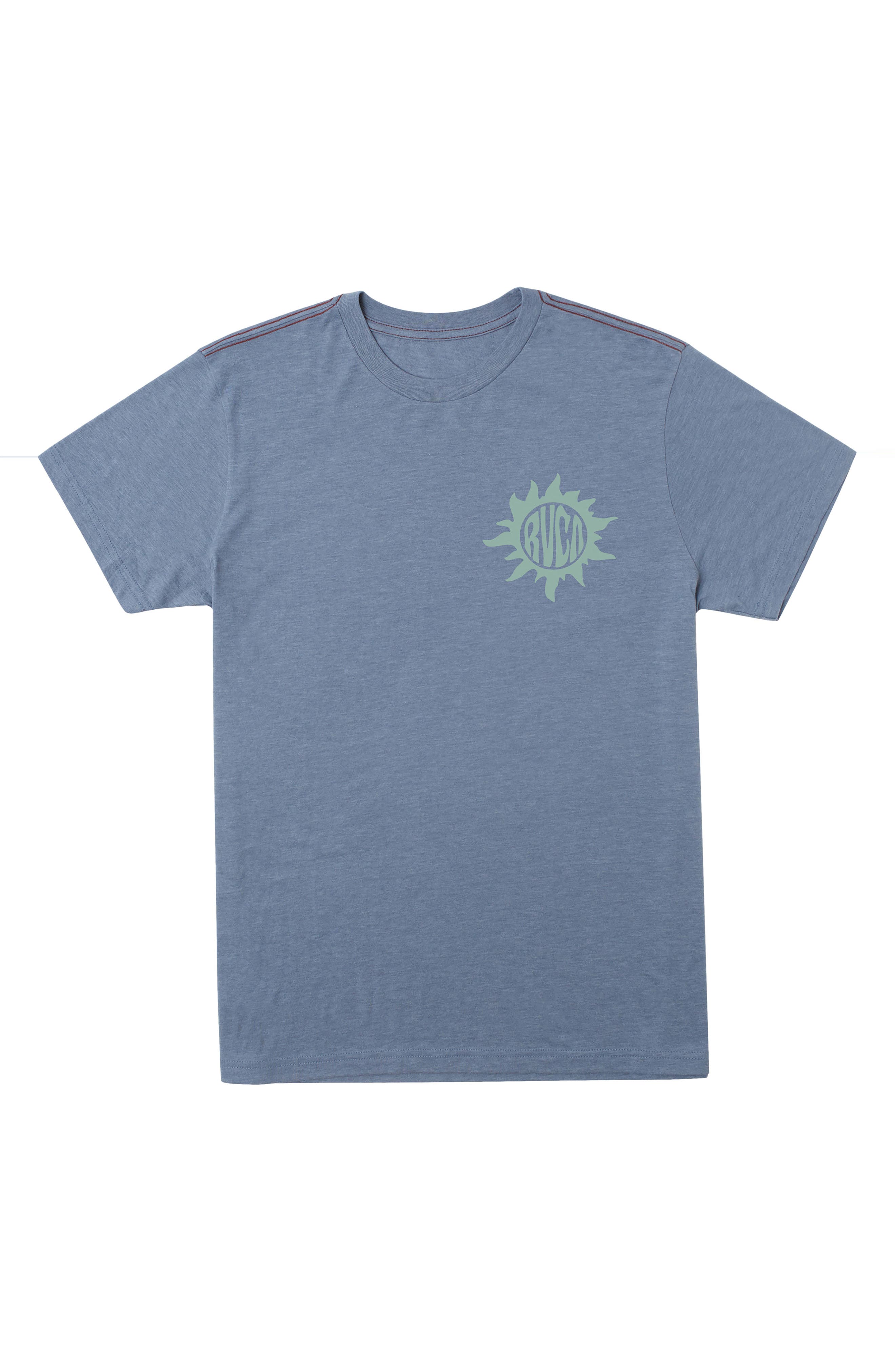 Rvca Kids' Sun Stamp Graphic T-shirt In Industrial Blue
