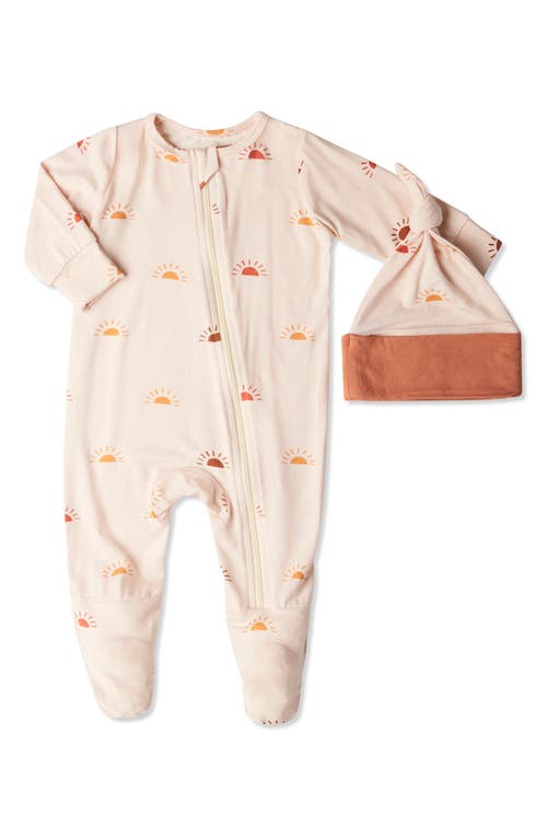 Baby Grey by Everly Grey Jersey Footie & Hat Set in Sunrise