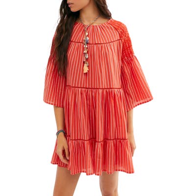 Free People Lola Embroidered Minidress, Orange
