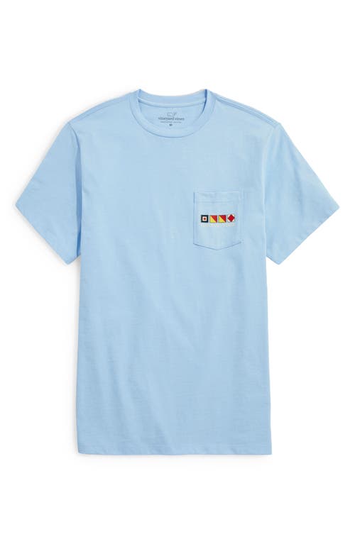 First Mate Cotton Graphic Pocket T-Shirt in Jake Blue