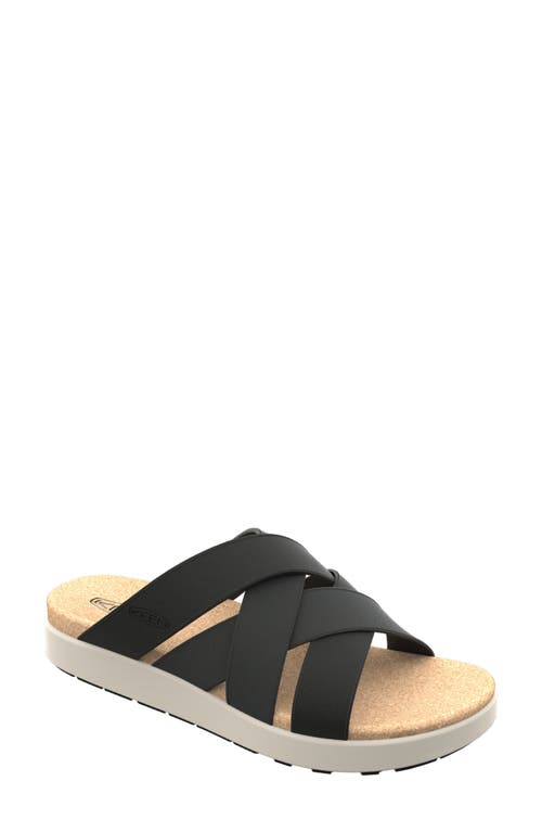 Shop Keen Elle Platform Slide Sandal In Black/birch