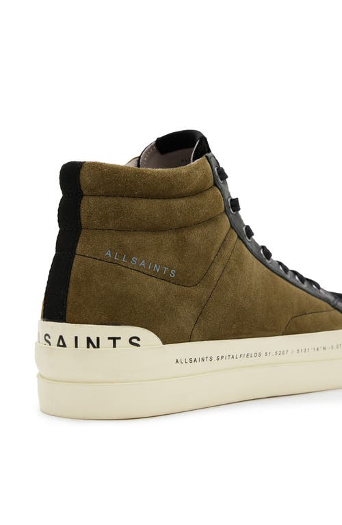 Allsaints Maverick High Top Sneaker In Khaki/black