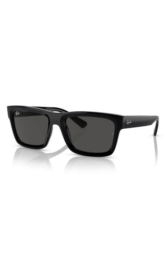 Shop Ray Ban Ray-ban Warren 54mm Rectangular Sunglasses In Dark Grey