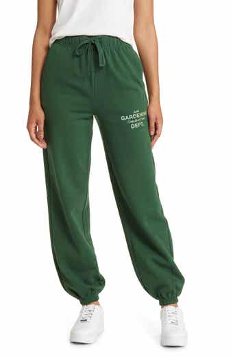 Roxy Lineup Fleece Pant Sweatpants Green Size S - 80% Cotton, 20% Polyester