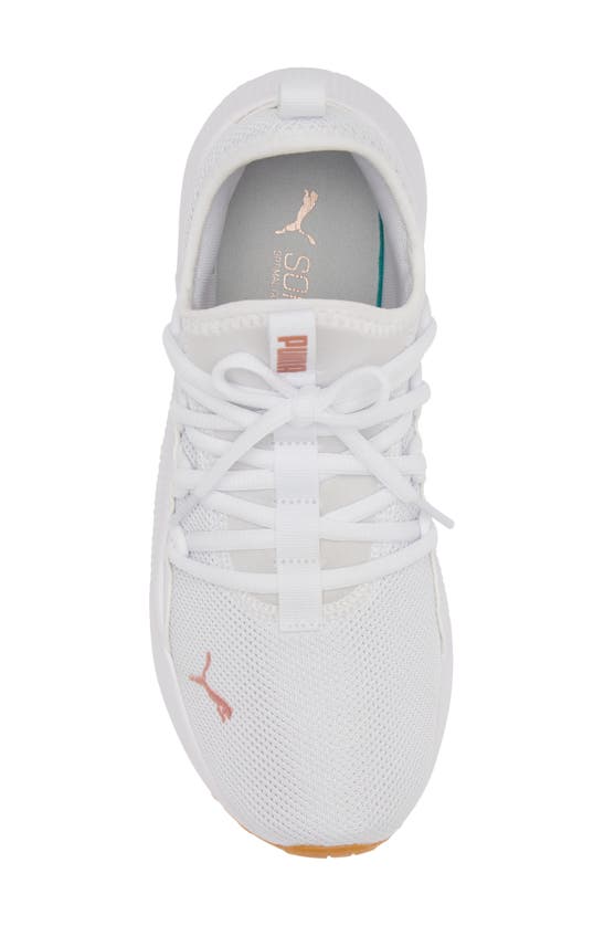 Puma Pacer Future Web Knit Sneaker In  White-copper Rose