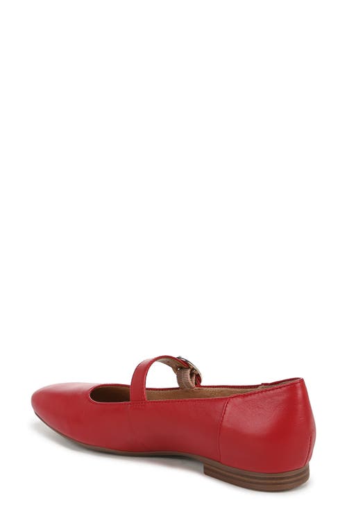 Naturalizer Kelly Mary-jane Flats In Crimson Red Leather