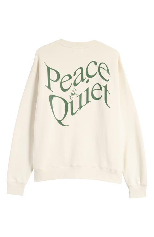 Shop Museum Of Peace And Quiet Museum Of Peace & Quiet Warped Cotton Graphic Sweatshirt In Bone