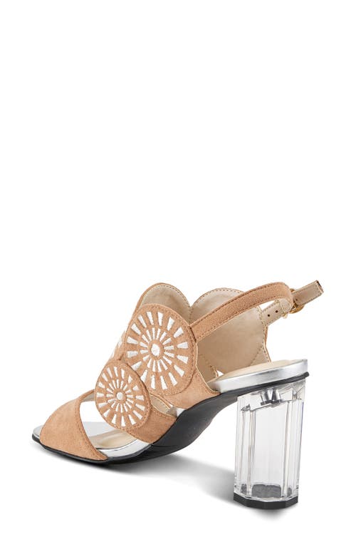 Azura By Spring Step Embroidery Slingback Sandal In Tan Multi