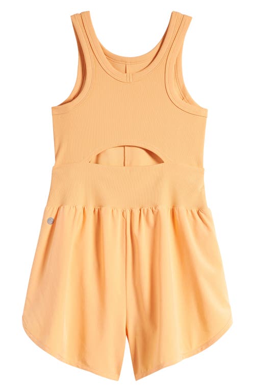 Shop Zella Girl Kids' Summer Break Shorts Romper In Coral Beads