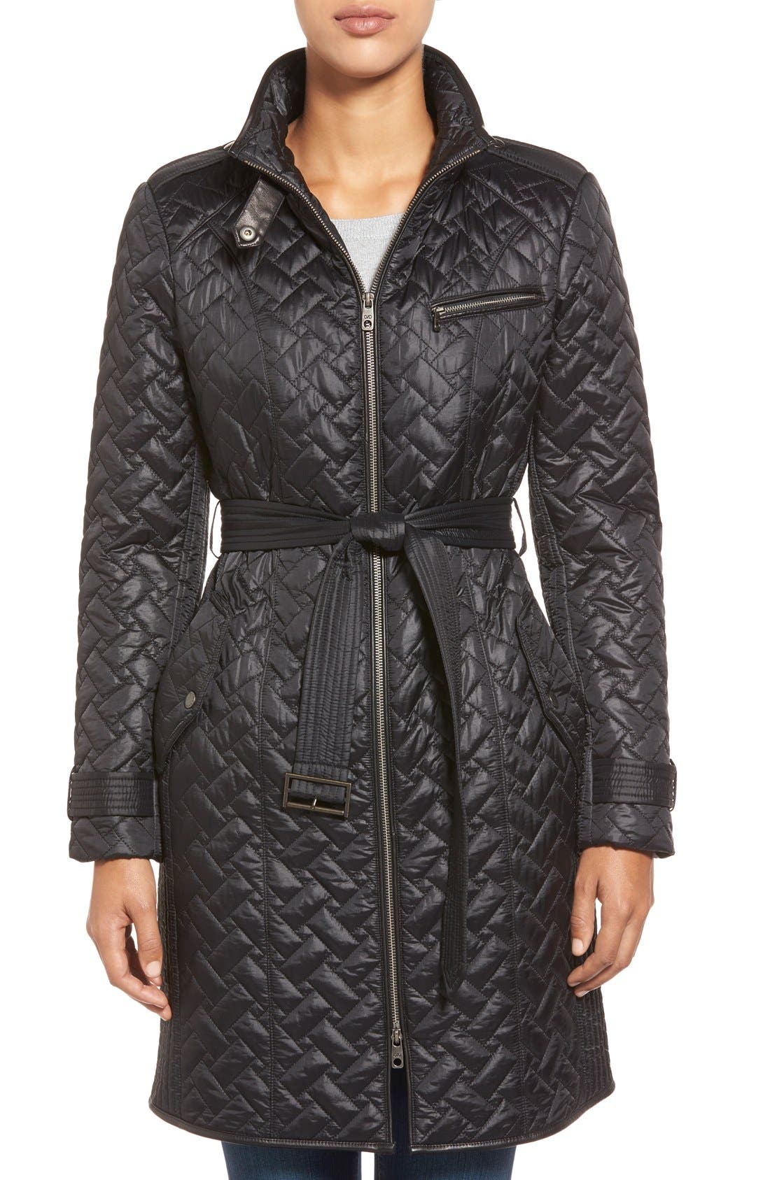 Cole Haan Belted Quilted Coat Nordstrom