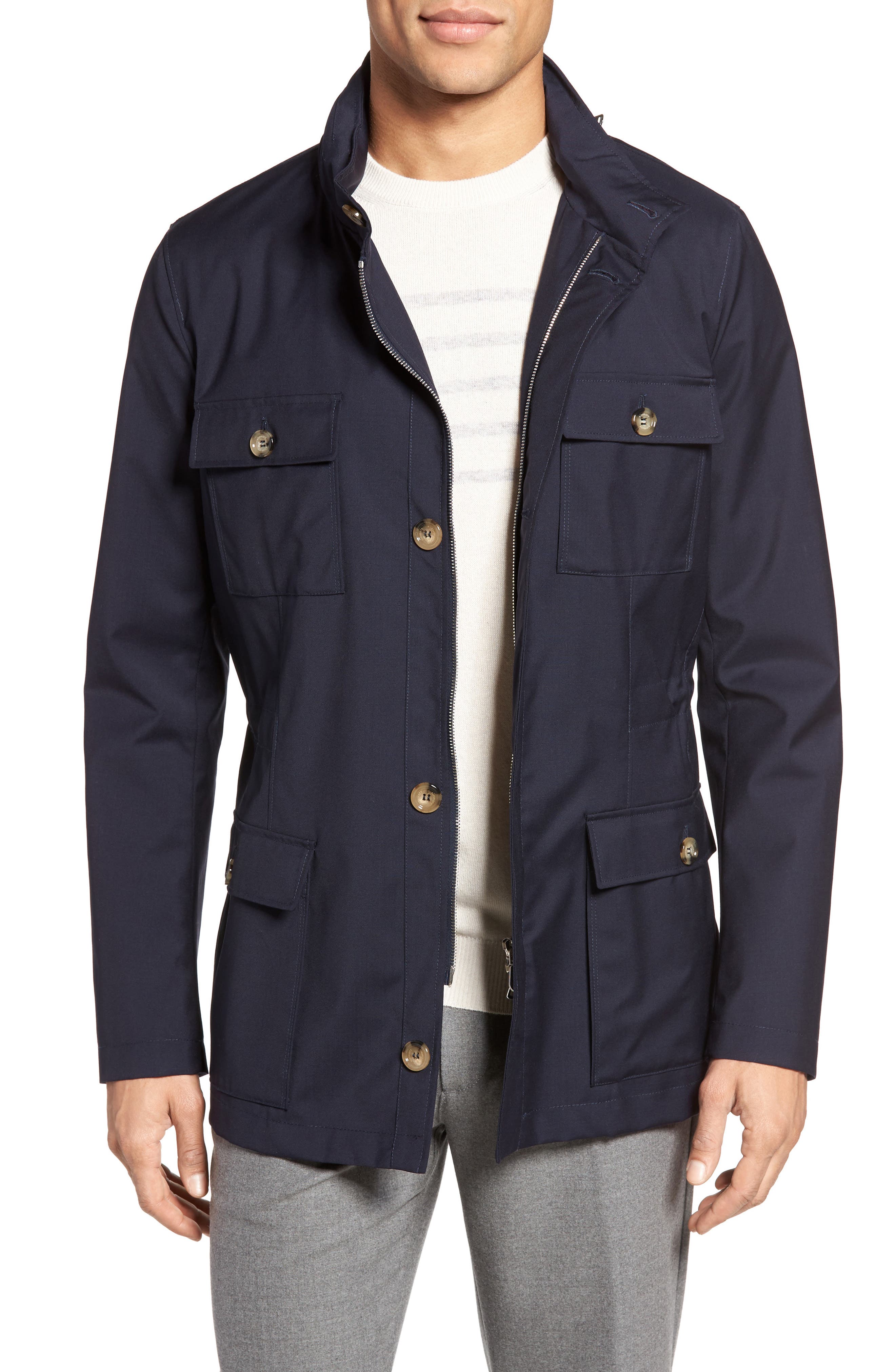 Eleventy Stretch Nylon Field Jacket Nordstrom