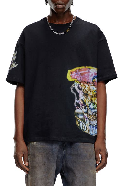 DIESEL Cotton Jersey Graphic T-Shirt Black at Nordstrom,