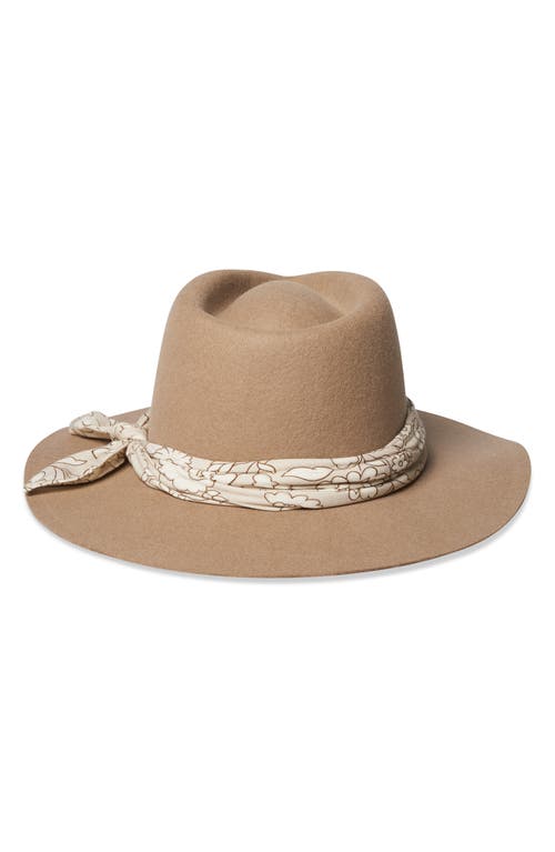 Shop Brixton Madison Wool Felt Convertible Brim Rancher Hat In Sand/beige