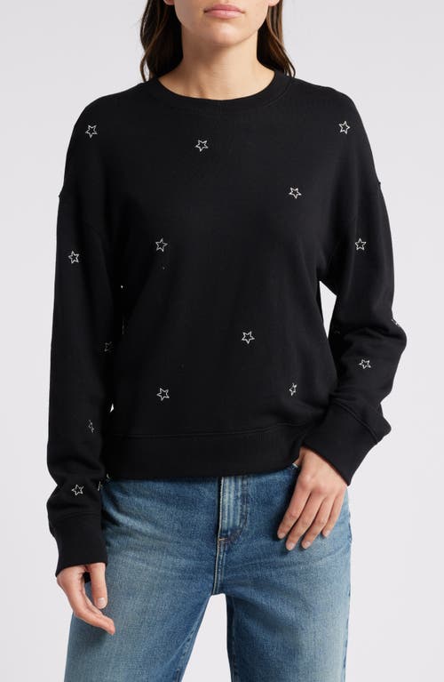 Shop Rails Ramona Star Embroidered Sweatshirt In Black/silver Star