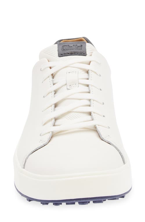 Shop Olukai Wai'alae Waterproof Leather Golf Shoe In White/white