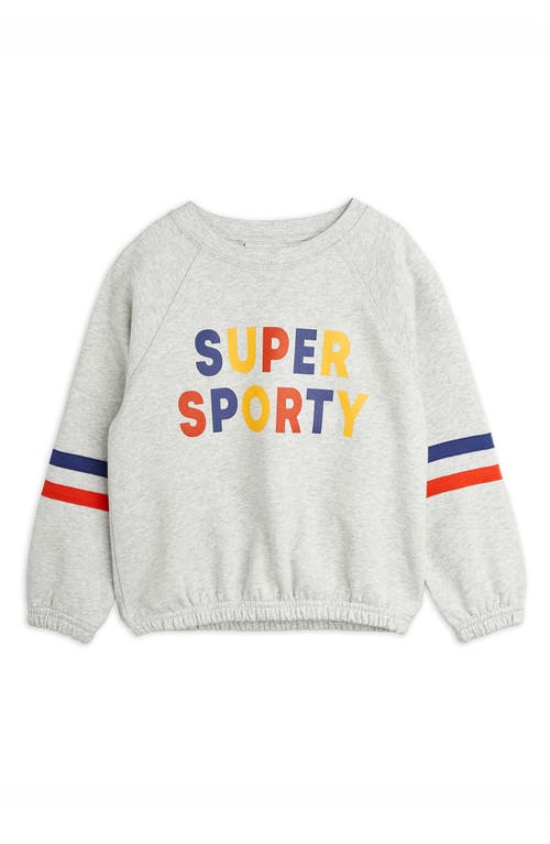 Mini Rodini Kids' Super Sporty Organic Cotton Crewneck Sweatshirt Grey at Nordstrom,