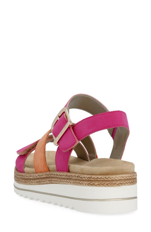 Shop Remonte Jocelyn 55 Wedge Sandal In Magenta/orange