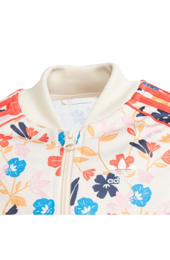 Shop Adidas Originals Kids' Floral Superstar Track Jacket & Joggers Set In White/ Multicolor
