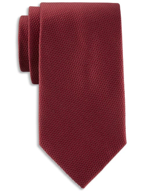 Shop Oak Hill Premium By Dxl Solid Silk Tie In Burgundy