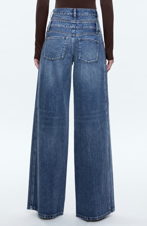 Shop Alice And Olivia Alice + Olivia Double Waistband Wide Leg Jeans In Brooklyn Blue