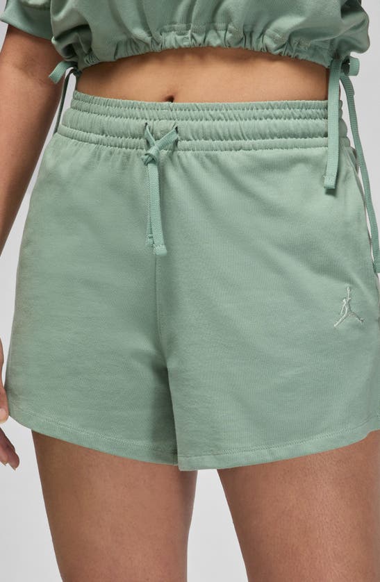 Shop Jordan Solid Knit Shorts In Jade Smoke