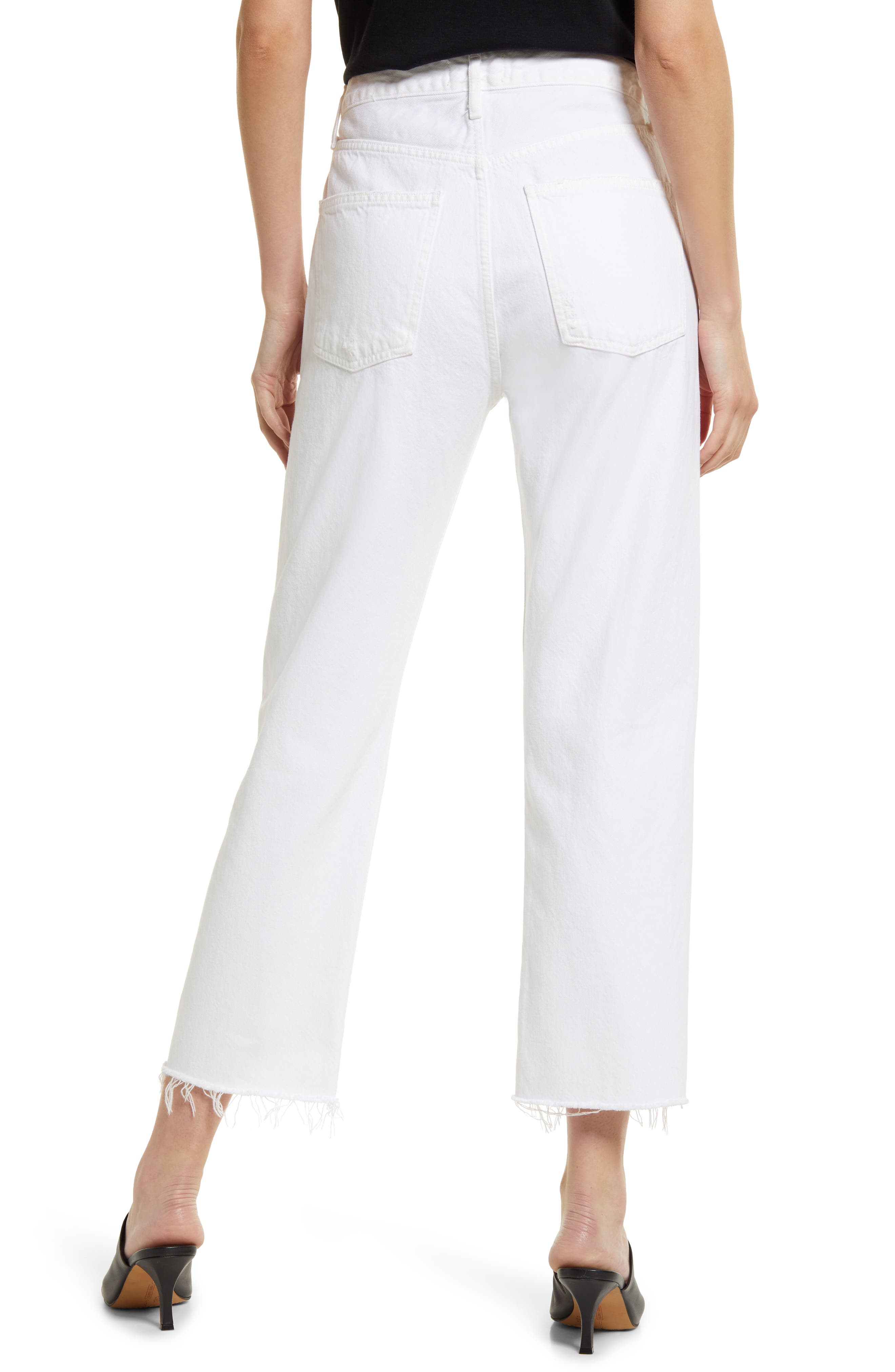 AGOLDE '90s High Waist Raw Hem Crop 