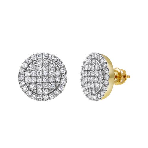 Shop Luvmyjewelry Dulce Deluxe 14k Yellow Gold Diamond Stud Earrings