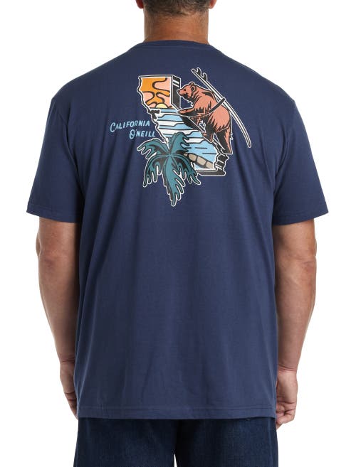 Shop O'neill Cali Trek Graphic Tee In Navy