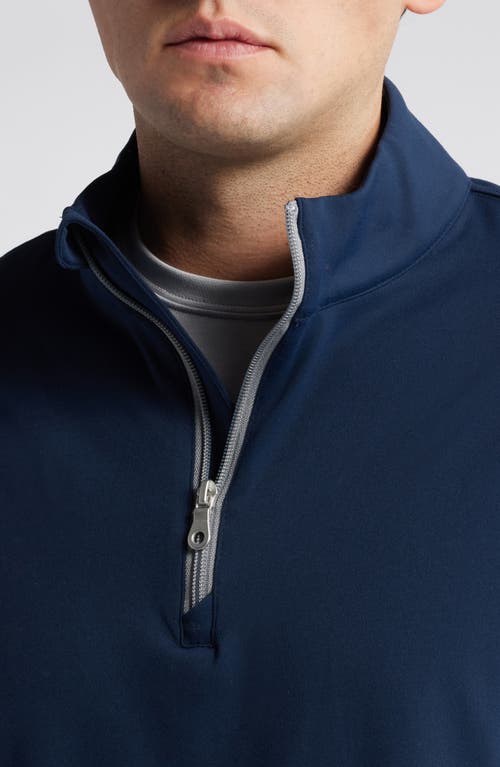 Shop Scott Barber Solid Stretch Quarter Zip Pullover In Navy