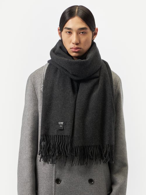 Gobi Cashmere Oversized Cashmere Woven Scarf In Charcoal