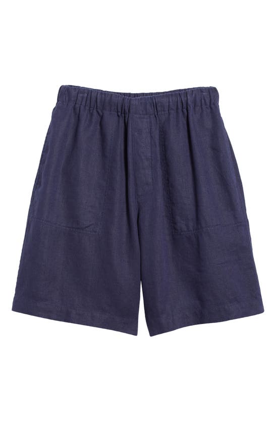 Shop Atm Anthony Thomas Melillo Linen & Cotton Shorts In Ink