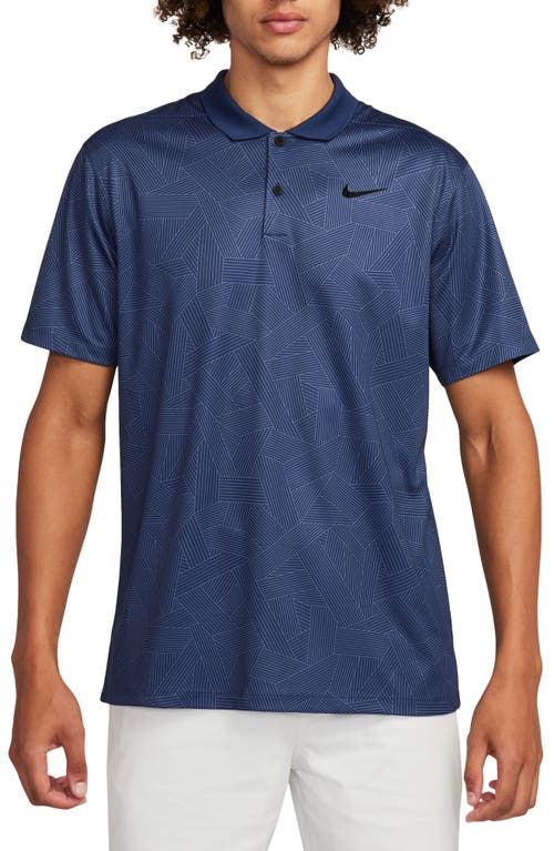 Nike Golf Dri-FIT Victory+ Geo Print Golf Polo in Midnight Navy/Midnight Navy 