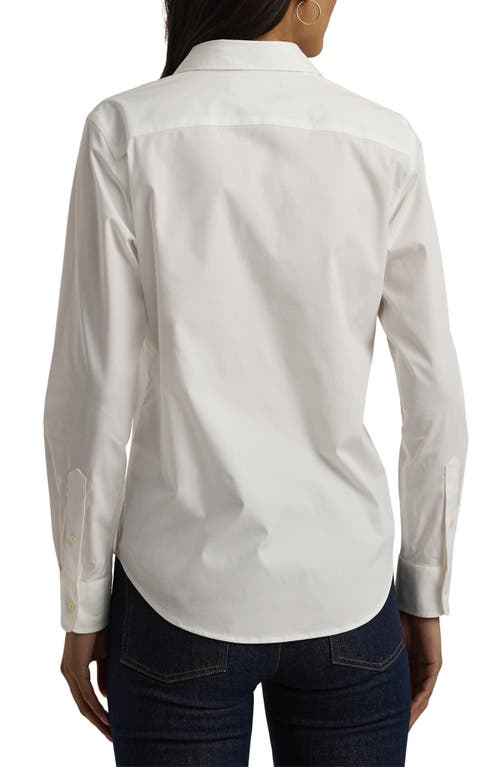 Ralph Lauren Lauren Easy Care Stretch Cotton Shirt In White