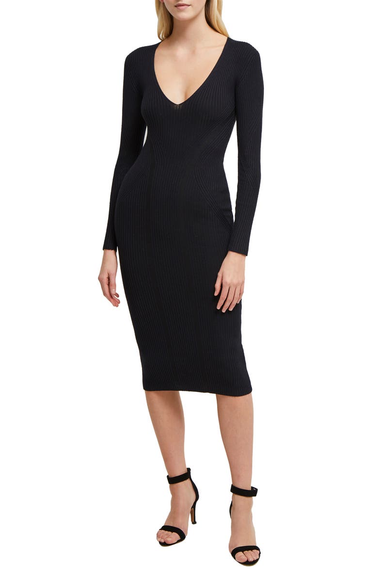 French Connection Simona Long Sleeve Rib Sweater Dress | Nordstrom