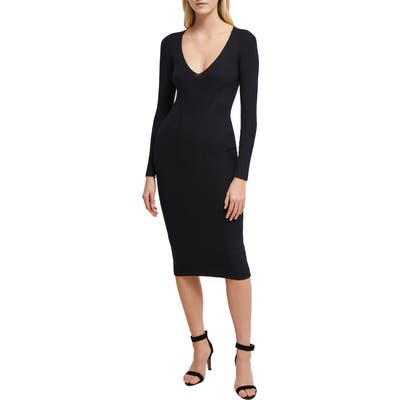 French Connection Simona Long Sleeve Rib Sweater Dress, Blue