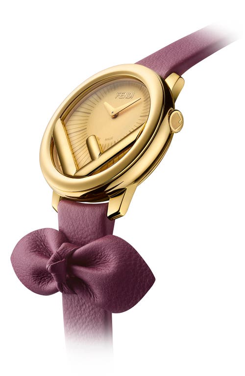 Fendi Kim Jones Capsule 28mm Stainless Steel & Leather Starp Watch In Yellow Gold