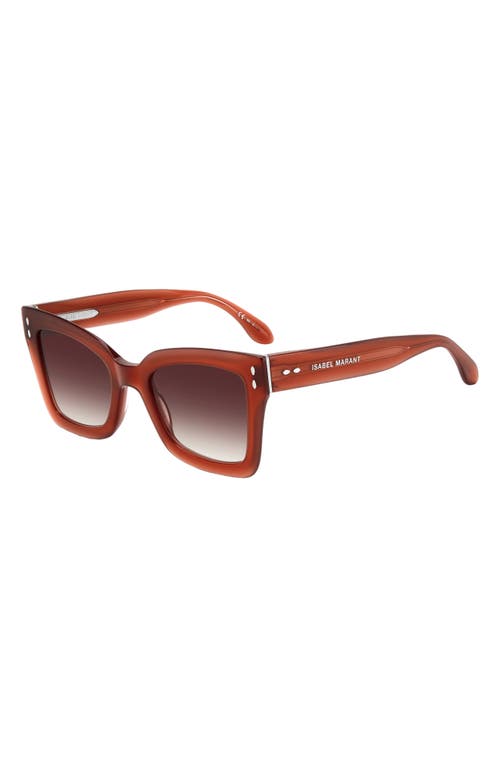 Shop Isabel Marant 52mm Flared Rectangular Sunglasses In Red/burgundy Shaded