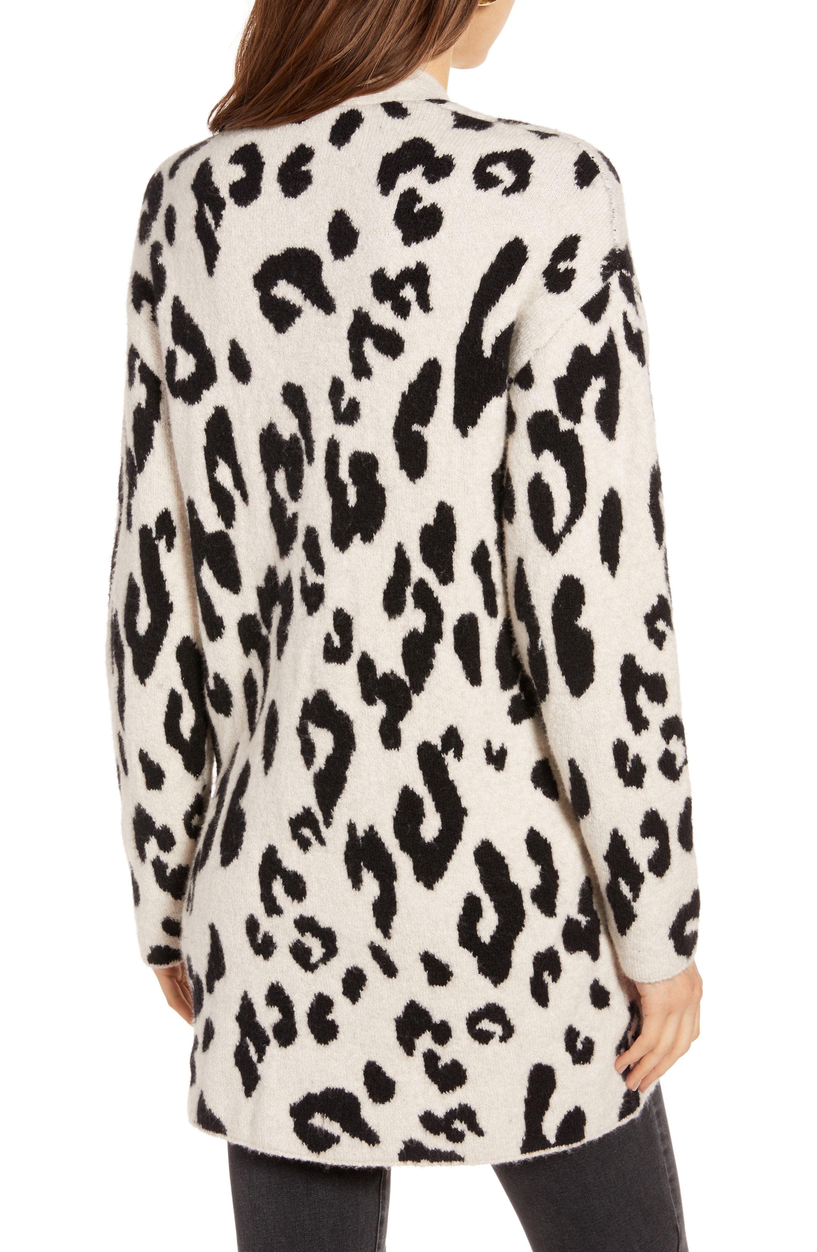 something navy leopard cardigan