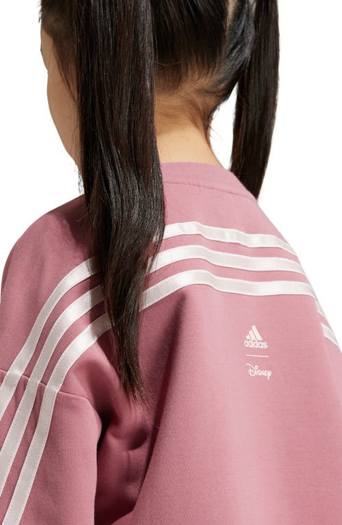 Shop Adidas Originals Adidas X Disney Kids' Minnie Mouse Long Sleeve T-shirt Dress In Crimson/pink Metallic/pink