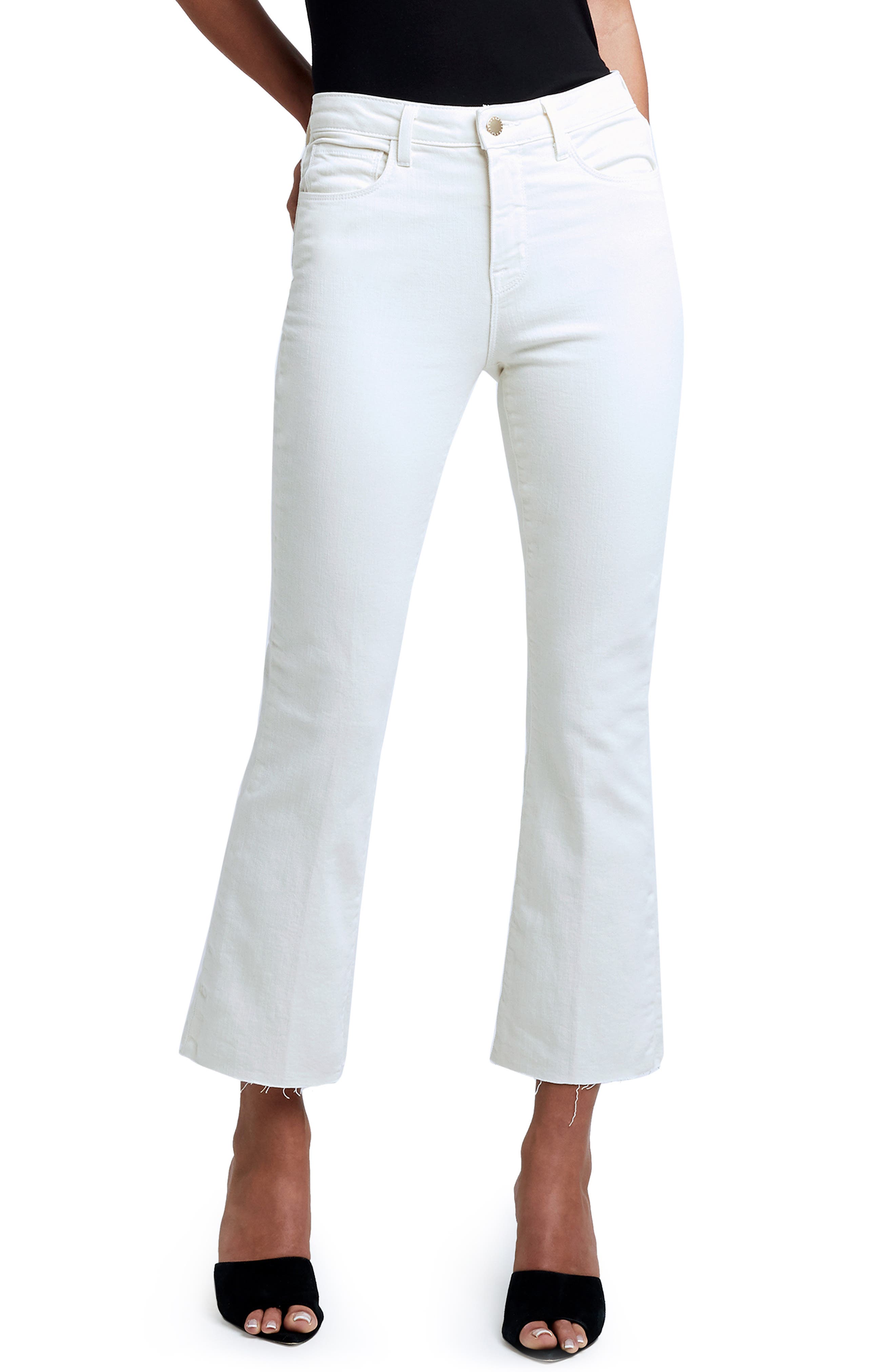 L'AGENCE Flare Leg Ankle Pants in Vintage White